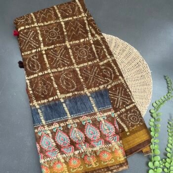 Khadi Silk cotton saree in pochampally ikat