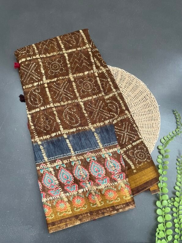 Khadi Silk cotton saree in pochampally ikat