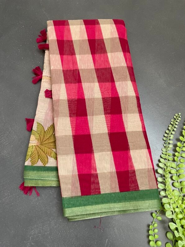 Soft Linen sarees Pichwai prints