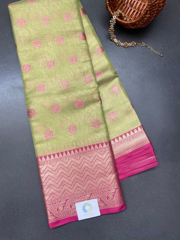 Beautiful Green Tissue Silk saree