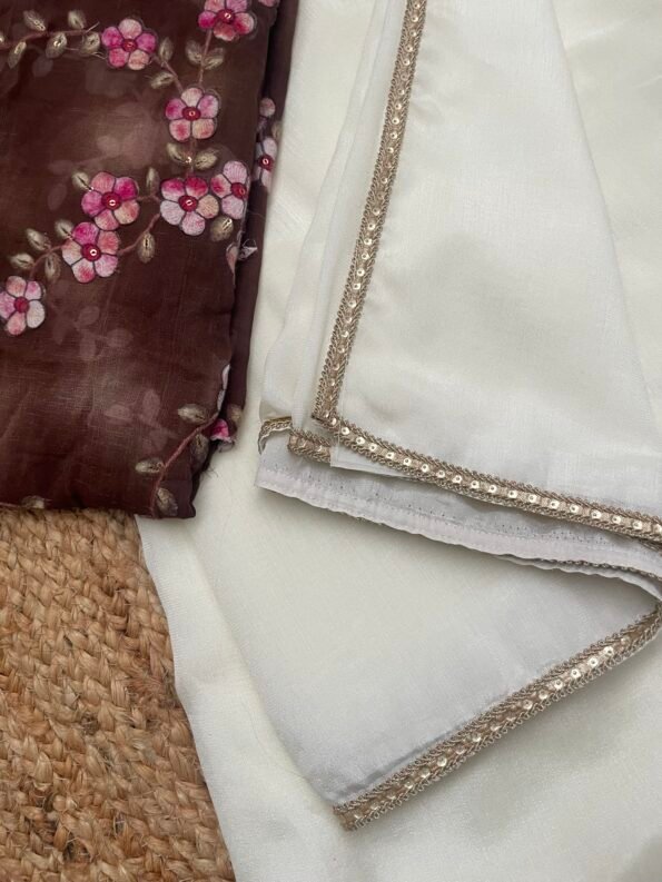 Brown embroidered blouse