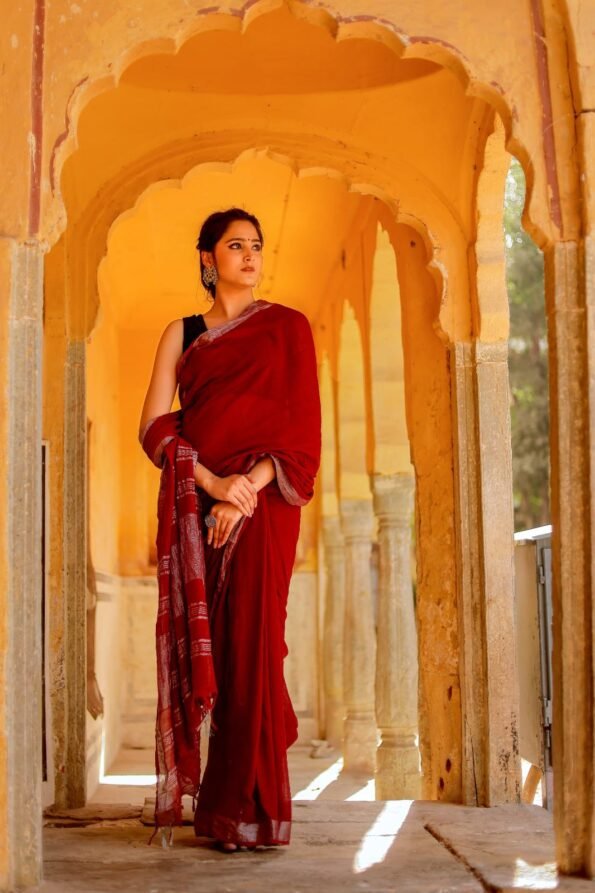 Maroon Saree